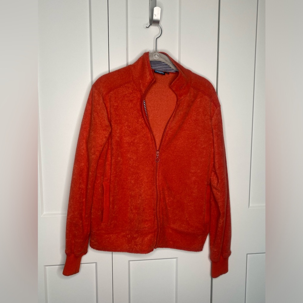 KAVU Terry Fleece Mock Neck Zip Up Sweater Jacket Size Large